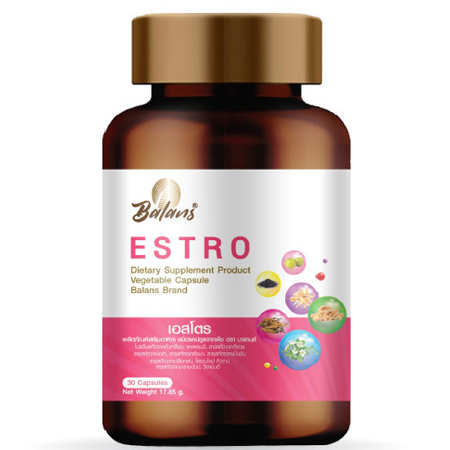 เบญจออยล์ Balance Estro 30 แคปซูล อาหารเสริมปรับฮอร์โมนเพศหญิง ลดอาการปวดประจำเดือน กระชับทรวงอก กระชับอวัยวะภายใน ให้ฮอร์โมนรวมของคุณเป็นสาวสะพรั่ง